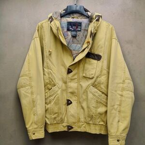 Performance Rothschild Hooded Bomber Jacket Mens Large Mustard VTG 90s Gorpcore